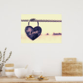 Heart Shaped Love Lock Attached to a Rope Poster (Keuken)