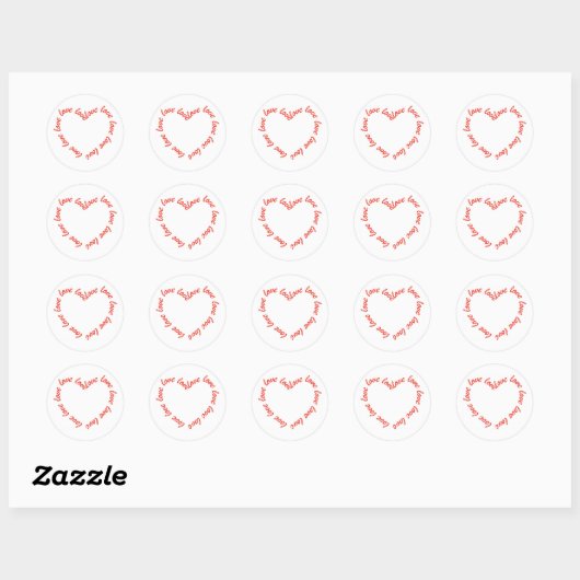 Heart Shaped Love Ronde Sticker (Vel)