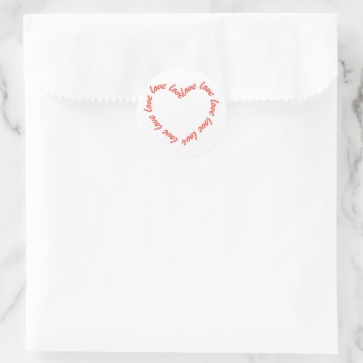 Heart Shaped Love Ronde Sticker (Tas)