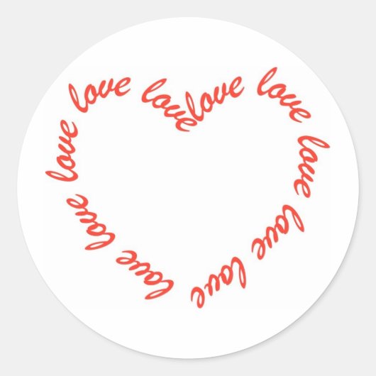 Heart Shaped Love Ronde Sticker (Voorkant)