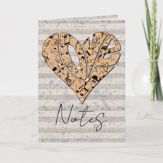 Heart-Shaped Love Typography with Musical Notes Kaart (Voorkant)