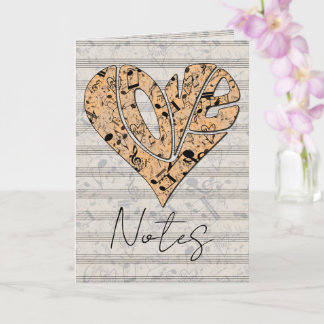 Heart-Shaped Love Typography with Musical Notes Kaart