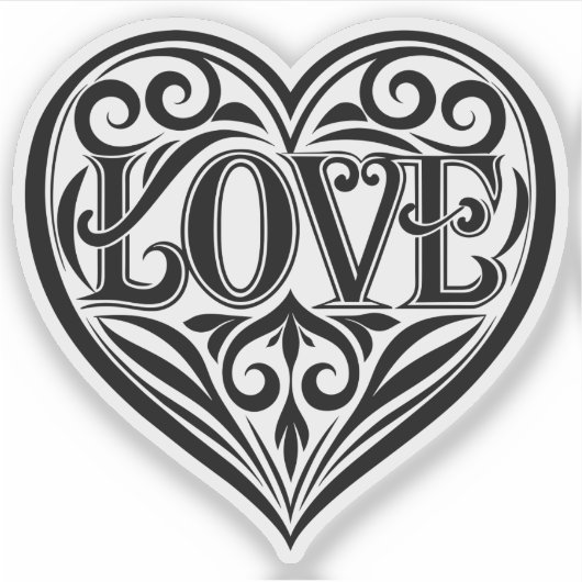 Heart Shaped Love vinyl sticker (Voorkant)