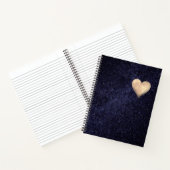 Heart Shaped Moon in de Sterrennacht Sky Notitieboek (Binnen)