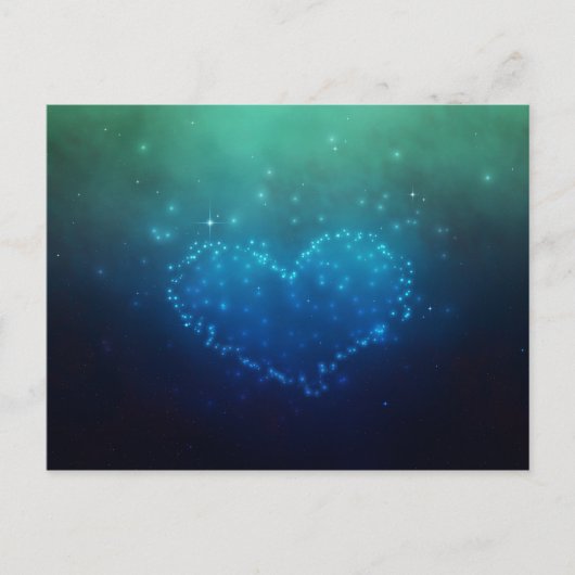 Heart-Shaped Night Stars Briefkaart (Voorkant)