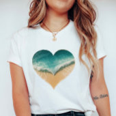 Heart-Shaped Ocean Waves, Romantic Beach Vibes T-shirt