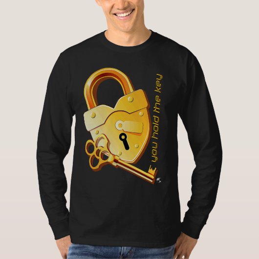 Heart shaped padlock and key with the inscription t-shirt (Voorkant)