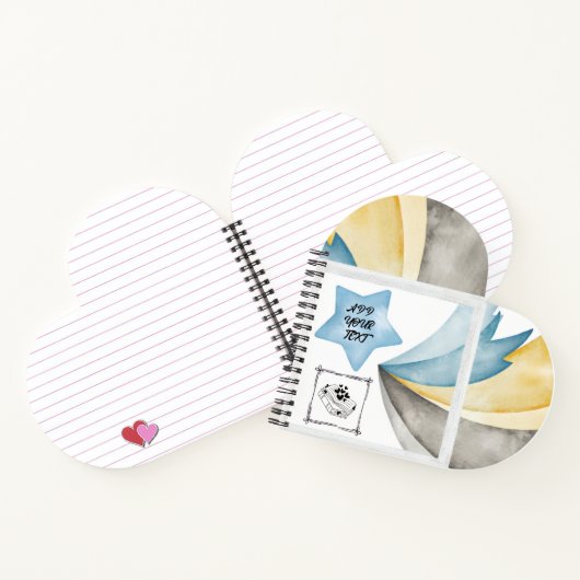Heart Shaped Personalized Notebook Notitieboek (Binnen)