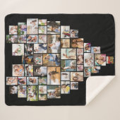 Heart Shaped Photo Collage 51 Afbeelding Sjabloon Sherpa Deken (Voorkant (horizontaal))