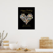 Heart Shaped Photo Collage Birthday Party Welcome Poster (Keuken)