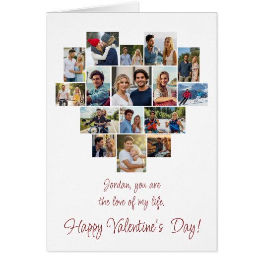 Heart Shaped Photo Collage Custom Valentines Day (Voorkant)
