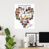 Heart Shaped Photo Collage Funeral Memory Board Poster (Thuiskantoor)