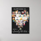Heart Shaped Photo Collage Happiness is ... Famili Canvas Afdruk (Voorkant)