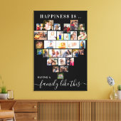 Heart Shaped Photo Collage Happiness is ... Famili Canvas Afdruk (Insitu (Woonkamer))