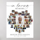 Heart Shaped Photo Collage In Loving Memory Poster (Voorkant)