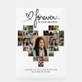 Heart Shaped Photo Collage Memorial Welcome Acryl Bord (Voorkant)