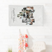 Heart Shaped Photo Collage Romantic Wedding Banner (Insitu)