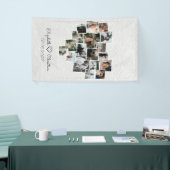Heart Shaped Photo Collage Romantic Wedding Banner (Beurs)