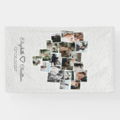 Heart Shaped Photo Collage Romantic Wedding Banner (Horizontaal)