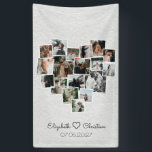 Heart Shaped Photo Collage Romantic Wedding Banner<br><div class="desc">Selecteer verschillende foto's van het paar om deze mooie banner voor uw bruiloft te creëer. De fotocollage vormt een hartvorm die staat voor de liefde die je voor elkaar voelt. Voeg alle details toe om het prachtig en uniek te maken.</div>