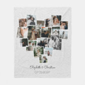Heart Shaped Photo Collage Romantic Wedding Fleece Deken (Voorkant)