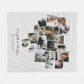 Heart Shaped Photo Collage Romantic Wedding Fleece Deken (Voorkant (Horizontaal))