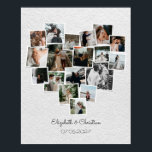 Heart Shaped Photo Collage Romantic Wedding Poster<br><div class="desc">Selecteer verschillende foto's van het stel om dit mooie poster voor je bruiloft te creëer. De fotocollage vormt een hartvorm die de liefde weergeeft die je voor elkaar voelt. Voeg alle details toe om het geweldig en uniek te maken.</div>