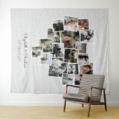 Heart Shaped Photo Collage Romantic Wedding Wandkleed (In Situ (horizontaal))