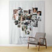 Heart Shaped Photo Collage Romantic Wedding Wandkleed (In situ)