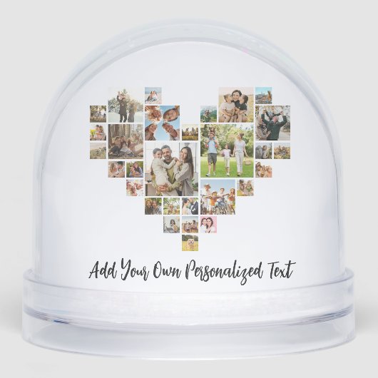 Heart Shaped Photo Collage Sneeuwbol (Voorkant)
