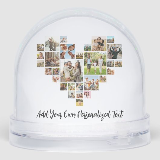 Heart Shaped Photo Collage Sneeuwbol (Achterkant)