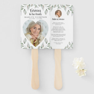 Heart Shaped Photo Greenery Memorial Programme Handwaaier