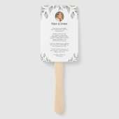 Heart Shaped Photo Greenery Memorial Programme Handwaaier (Achterkant)