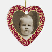 Heart Shaped Photo Lijst Floral Keramisch Ornament (Rechts)