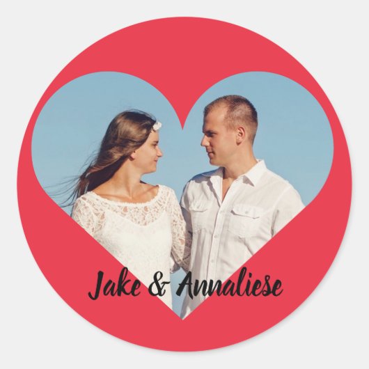 Heart Shaped Photo Ronde Sticker (Voorkant)