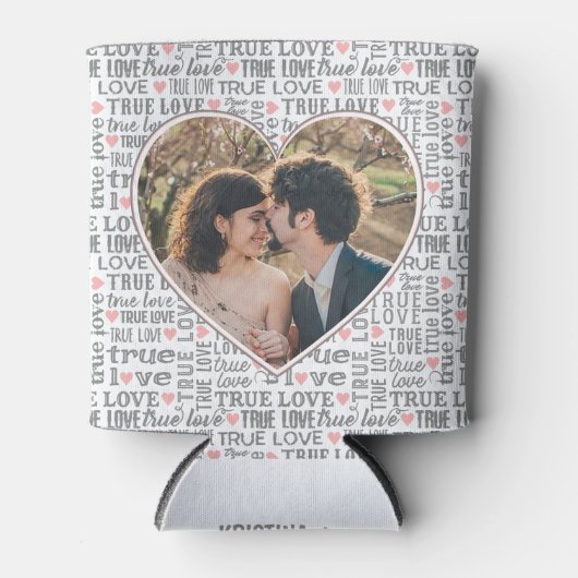 Heart Shaped Photo True Love Valentijns  of Wedden Blikjeskoeler (Voorkant)