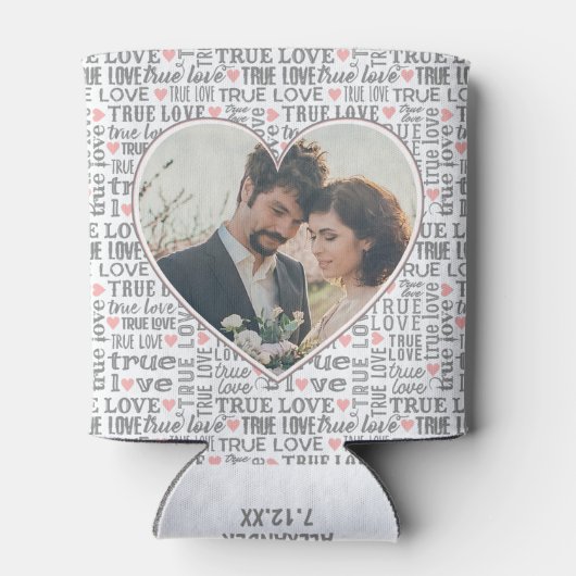 Heart Shaped Photo True Love Valentijns  of Wedden Blikjeskoeler (Achterkant)