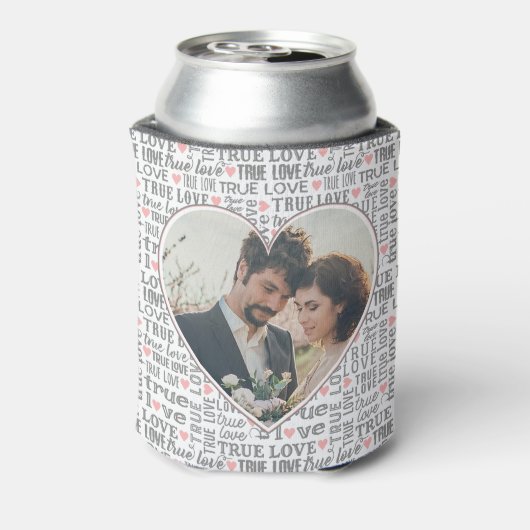 Heart Shaped Photo True Love Valentijns  of Wedden Blikjeskoeler (Blikje Achterkant)