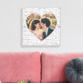 Heart Shaped Photo True Love Valentijns  of Wedden Canvas Afdruk (Insitu (Woonkamer))
