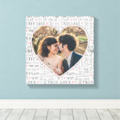 Heart Shaped Photo True Love Valentijns  of Wedden Canvas Afdruk (Insitu (Houten vloer))
