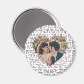 Heart Shaped Photo True Love Valentijns  of Wedden Magneet (Voorkant / Achterkant)