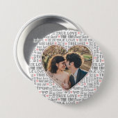 Heart Shaped Photo True Love Valentijns  of Wedden Ronde Button 7,6 Cm (Voorkant /achterkant)