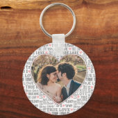 Heart Shaped Photo True Love Valentijns of Wedden Sleutelhanger (Voorkant)
