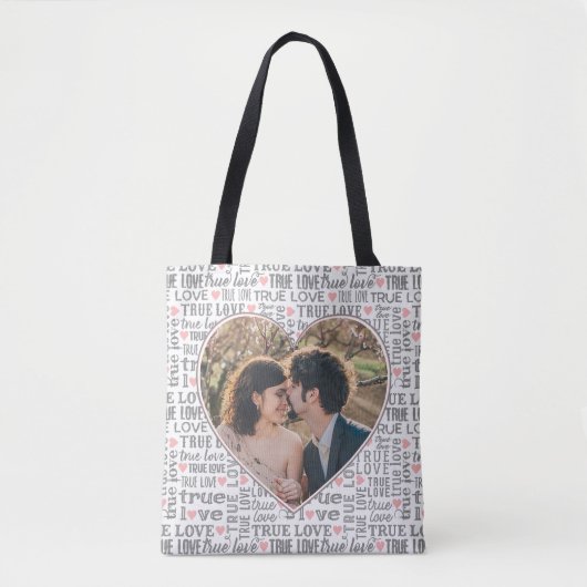 Heart Shaped Photo True Love Valentijns of Wedden Tote Bag (Voorkant)