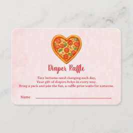 Heart Shaped Pizza Diaper Raffle Insert | Red Bedankkaart