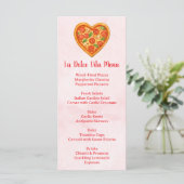 Heart Shaped Pizza Menu Card | Red Checkered (Staand voorkant)