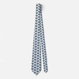 Heart Shaped Plaid Blue Gray Neck Tie Stropdas
