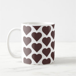 Heart Shaped Plaid Brown Blue Koffiemok