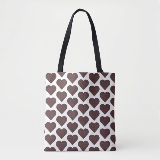 Heart Shaped Plaid Brown Blue Tote Bag (Voorkant)