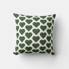 Heart Shaped Plaid Dark Green Kussen